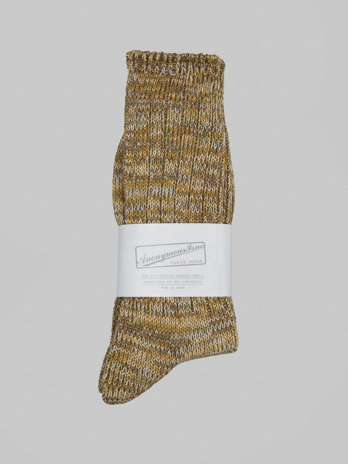 Anonymous Ism 5 Colour Mix Crew Socks Khaki
