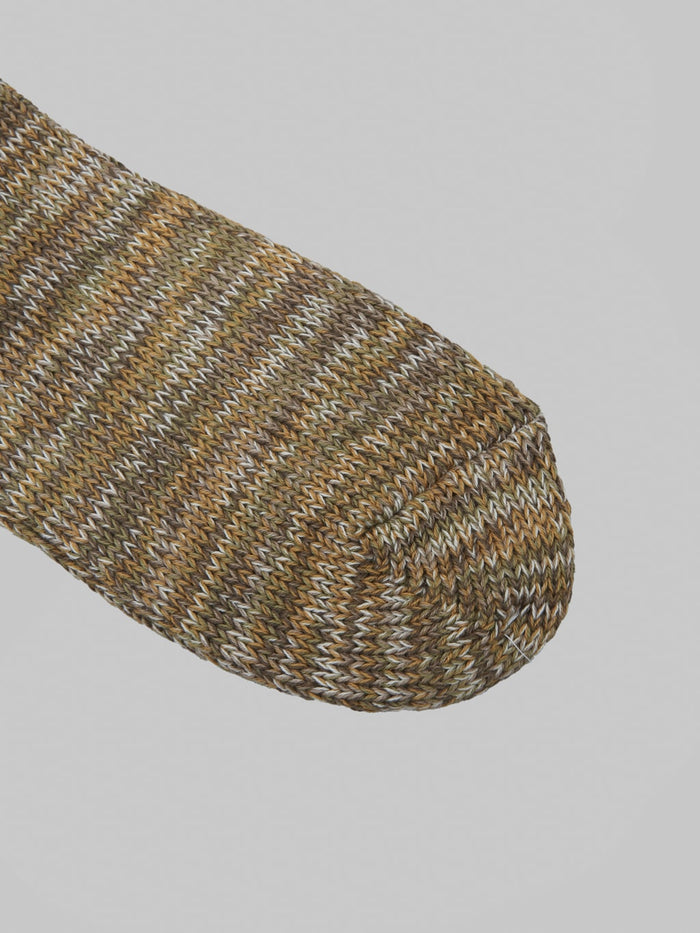 Anonymous Ism 5 Colour Mix Crew Socks Khaki toe