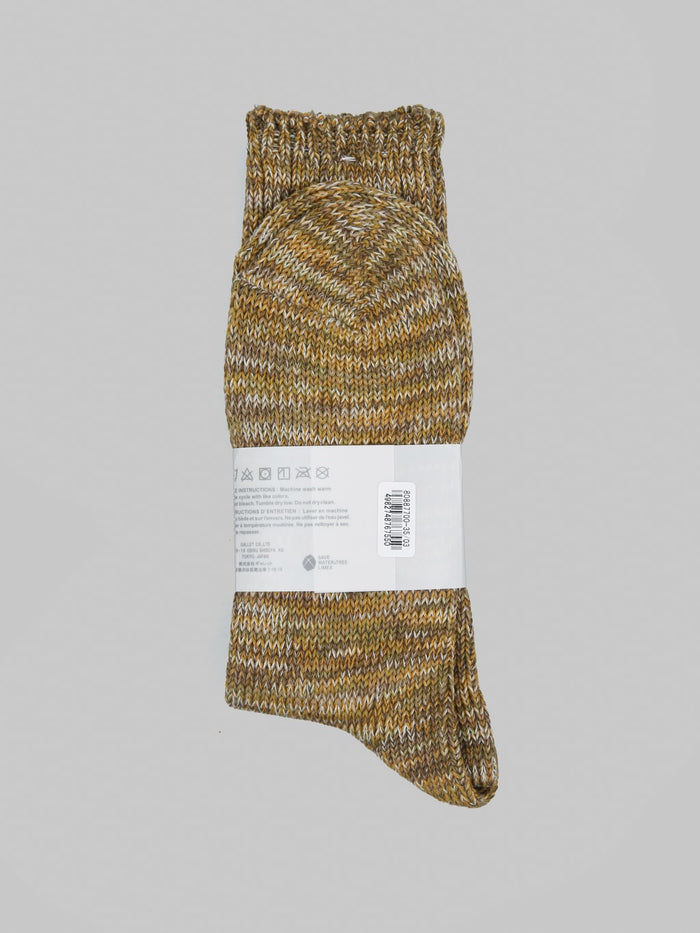 Anonymous Ism 5 Colour Mix Crew Socks Khaki composition fabric