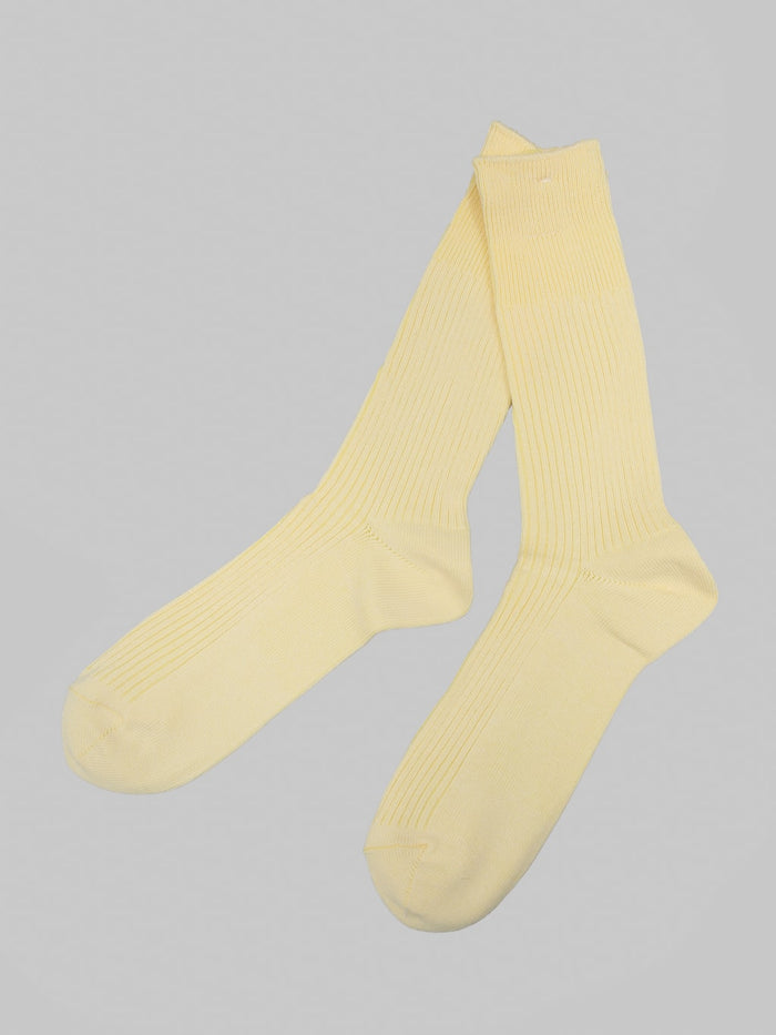 Anonymous Ism Brilliant Crew Socks Light Yellow made in japan