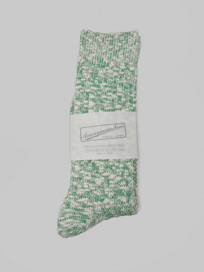 Anonymous Ism Light Weight Slub Crew Socks Green