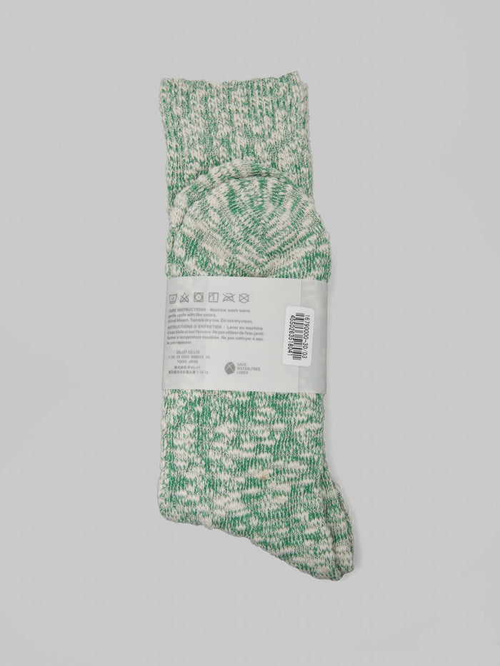 Anonymous Ism Light Weight Slub Crew Socks Green composition fabric