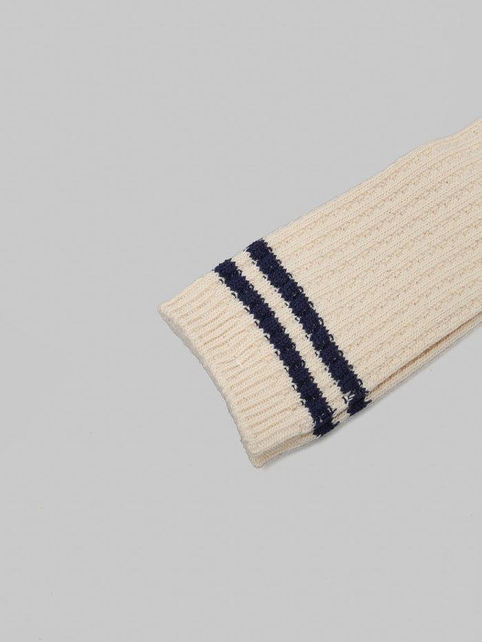 Anonymous Ism OC 2 Line Pique Rib Crew Socks Navy hem