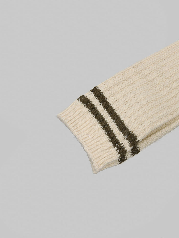 Anonymous Ism OC 2 Line Pique Rib Crew Socks Olive hem