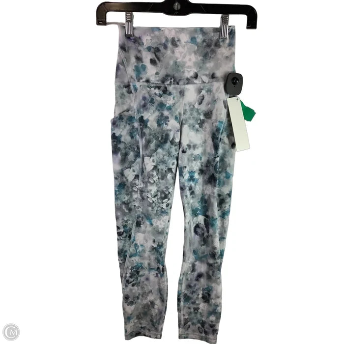 Athletic Leggings By Lululemon In Blue & Grey, Size: 2
