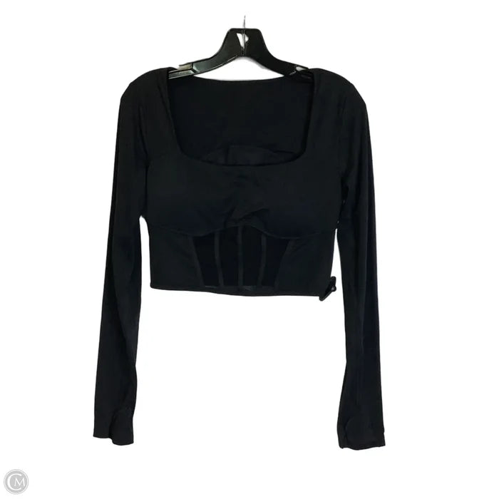 Athletic Top Long Sleeve Crewneck By Halara In Black, Size: M