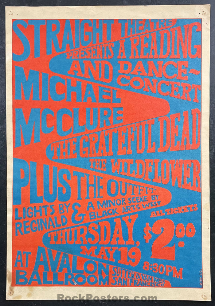 AUCTION - AOR  2.16 - Grateful Dead - Avalon Ballroom - 1966 Poster - Excellent