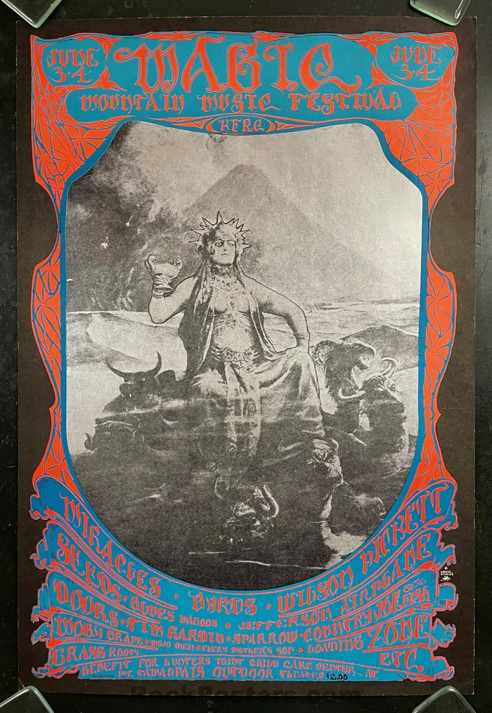 AUCTION - AOR 2.319 - Doors/Seeds - Jefferson Airplane - Magic Mtn. Festival - 1967 Poster - Excellent