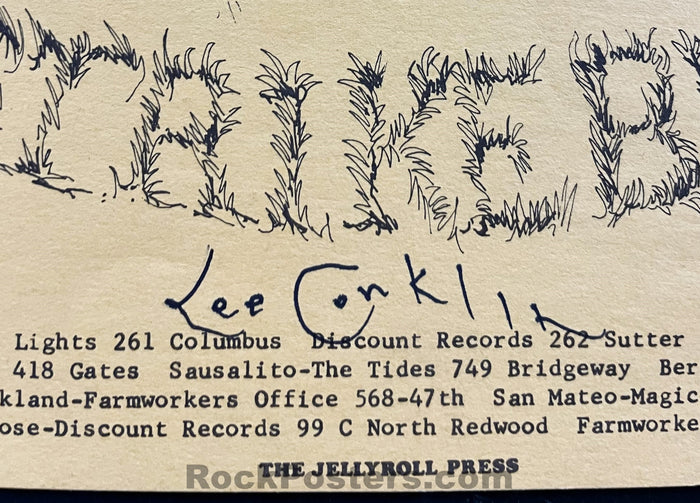 AUCTION - AOR 2.78 - Santana - Grape Workers Strike Benefit -  Lee Conklin Signed - 1969 Poster - Fillmore West - Very Good - SF Rock Posters & Collectibles