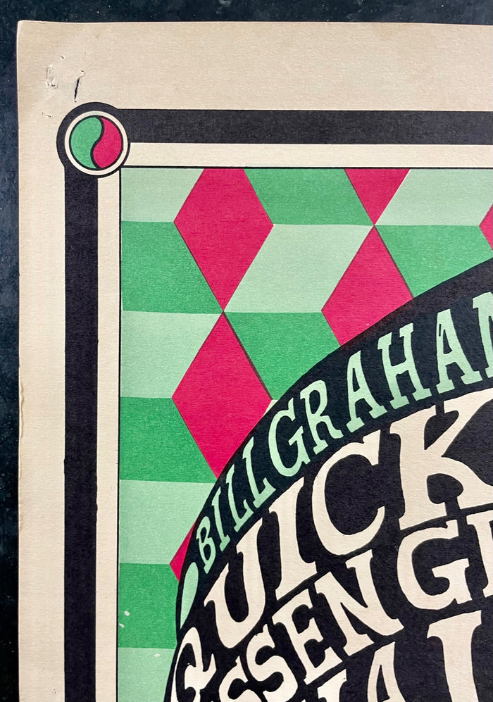 AUCTION - BG-7 - Quicksilver Messenger - Wes Wilson - Fillmore Auditorium - 1966 Poster - Excellent