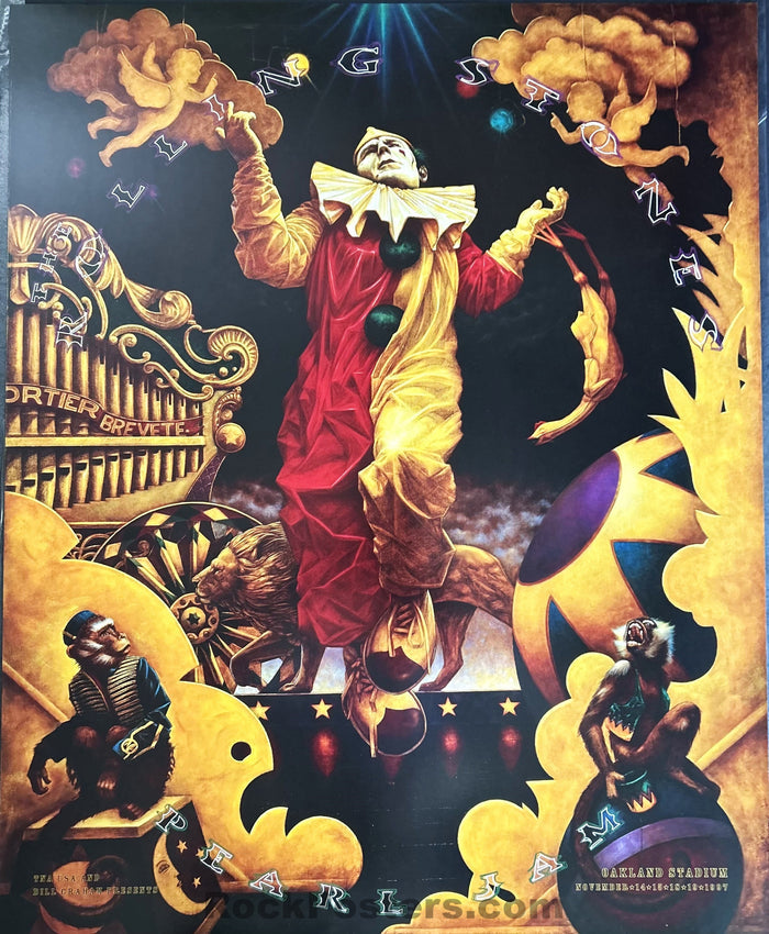 AUCTION - BGP-180 - Pearl Jam/Rolling Stones - 1997 Poster - Oakland Coliseum - Mint - SF Rock Posters & Collectibles