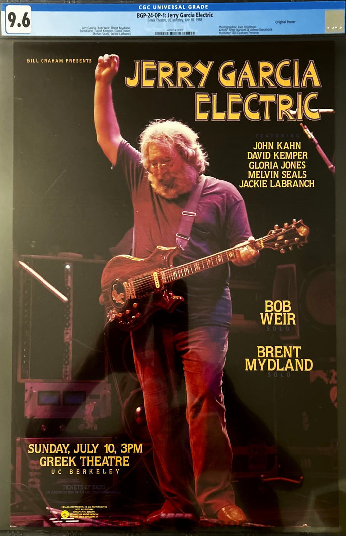 AUCTION - BGP-24 - Jerry Garcia Band - 1989 Poster - Greek Theater - CGC Graded 9.6