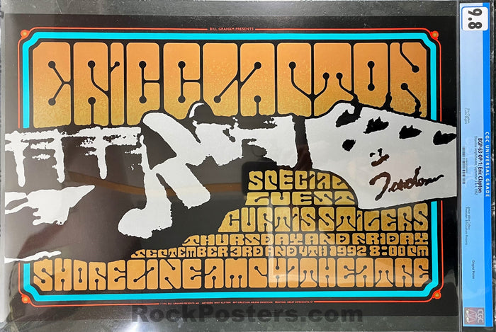 AUCTION - BGP-63 - Eric Clapton - 1992 Poster - Shoreline Amphitheater - CGC Graded 9.8 - SF Rock Posters & Collectibles
