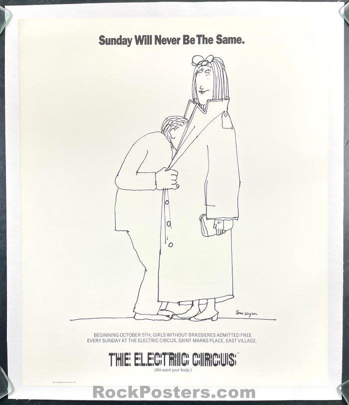 AUCTION - Electric Circus - Tomi Ungerer - Sunday Will Never Be The Same - 1969 Poster - New York City - Near Mint - SF Rock Posters & Collectibles
