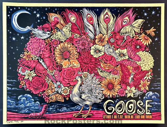 AUCTION - Goose - Boston '23 - Todd Slater - Caterpillar Metamorphosis - Artist Proof Edition - Mint - SF Rock Posters & Collectibles