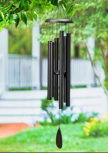 Avria Wind Chime, Hand Tuned Wind Chime, Black Metal, 48" H