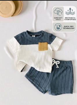 Baby Boys Ribbed T-Shirt and Shorts Set – SHEIN Fast Delivery in 5 Days