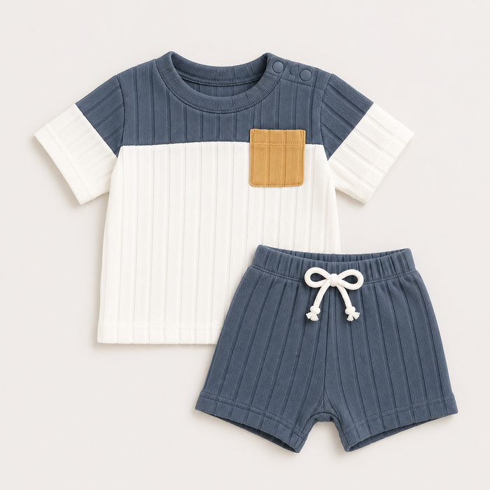 Baby Boys Ribbed T-Shirt and Shorts Set – SHEIN Fast Delivery in 5 Days