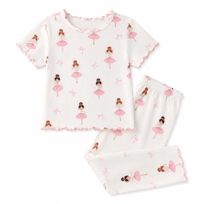 Baby Girls Ballerina Print Top and Pants Pajama Set