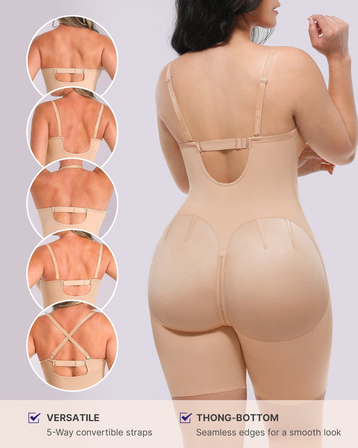 Bare Essentialsâ„?AirSlim® Strapless Mid Thigh Bodysuit