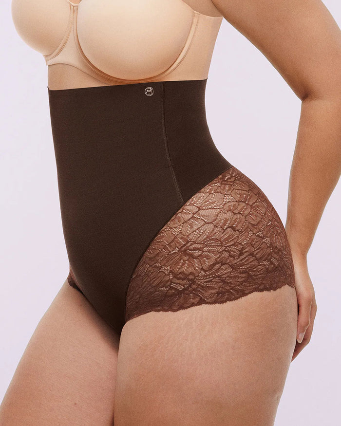 Bare Essentialsâ„?MeshSmoothâ„?High-Waisted  Sheer Lace Brief
