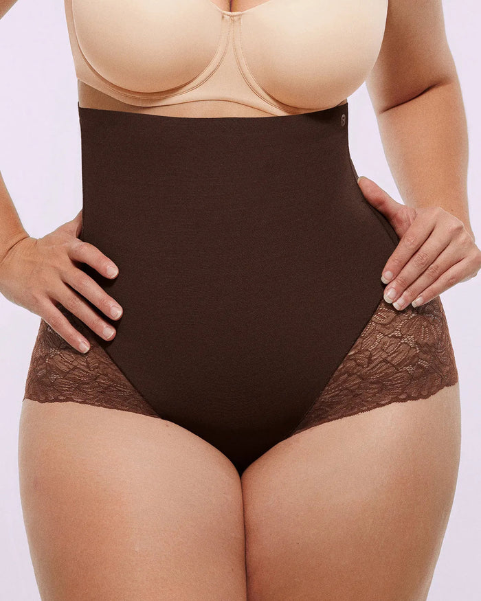 Bare Essentialsâ„?MeshSmoothâ„?High-Waisted  Sheer Lace Brief