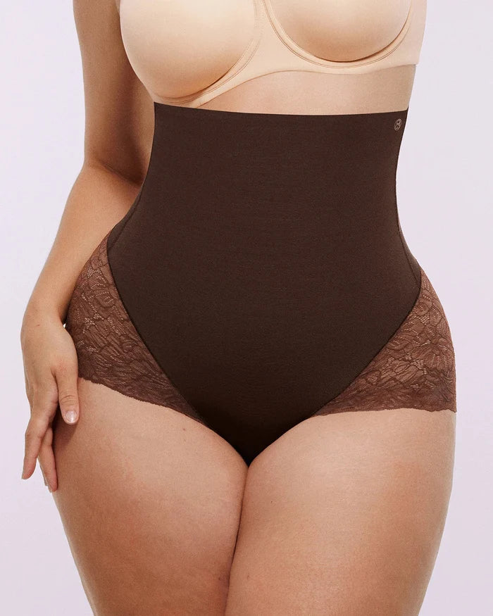 Bare Essentialsâ„?MeshSmoothâ„?High-Waisted  Sheer Lace Brief