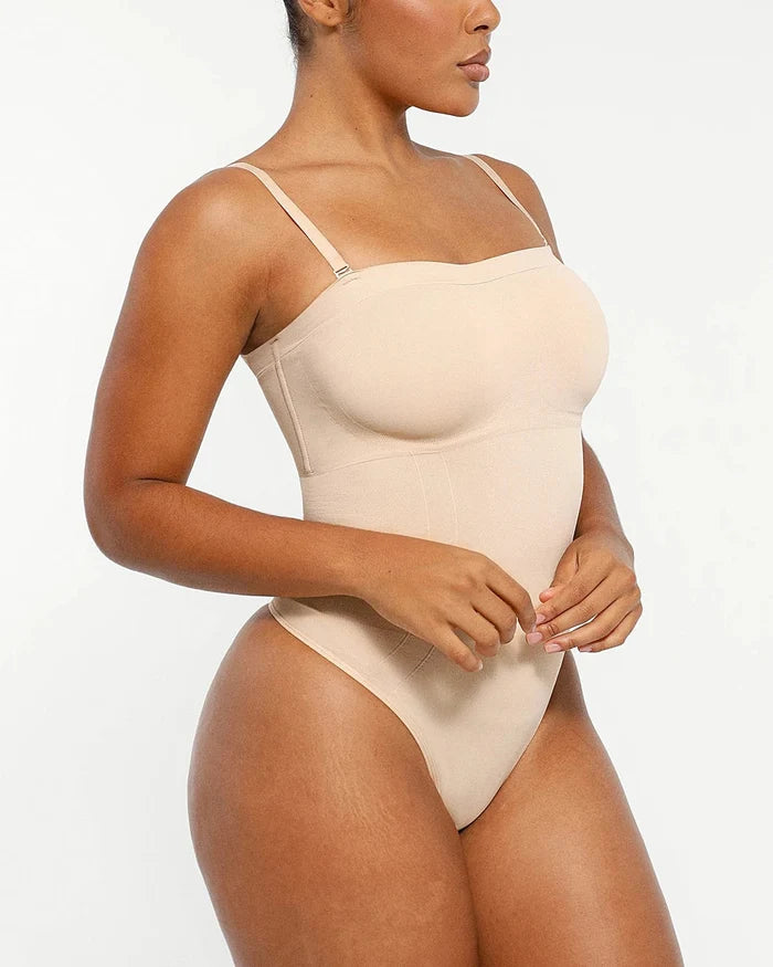 Bare Essentialsâ„?Skin Flow Strapless Sculpt Thong Bodysuit