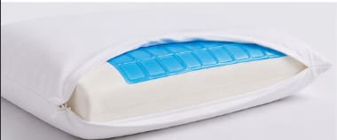 Be Contour Gel Memory Foam Pillow with Cotton Cover – White & Blue Ergonomic Cooling Pillow 40 x 60 cm