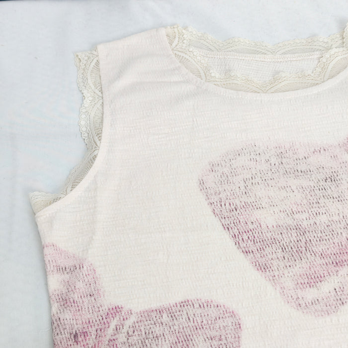 Belted floral print sleeveless top
