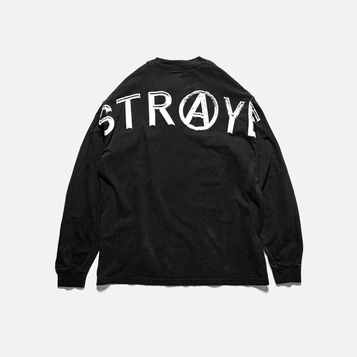 BIG ONE L/S - WASHED BLACK | BACK VIEW