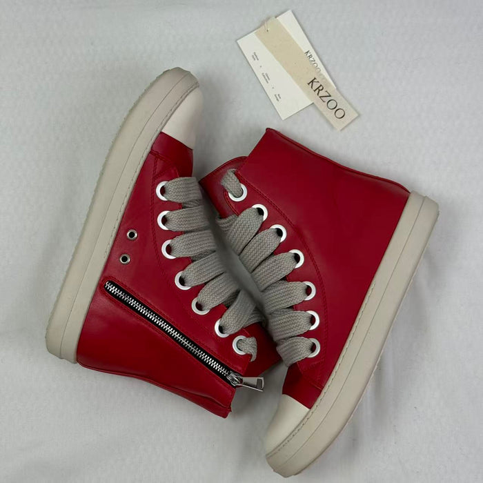 Big shoe eye street style casual leather boots