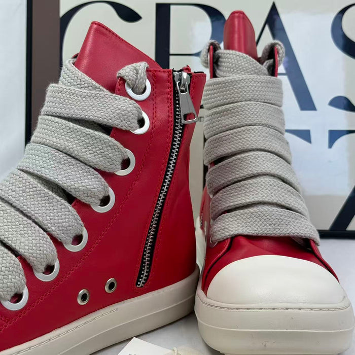 Big shoe eye street style casual leather boots