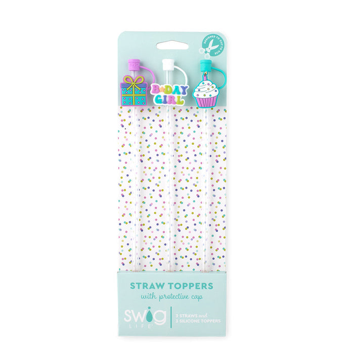Birthday girl straw toppers