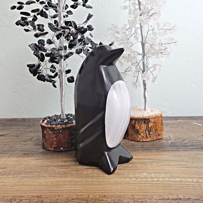 Black Onyx Penguin Sculpture
