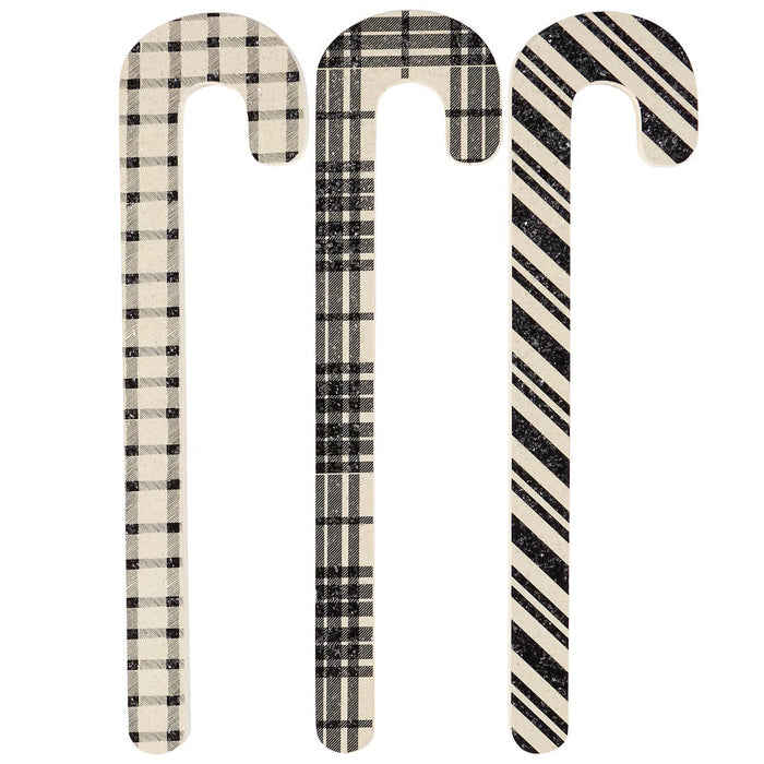 Black Plaid Candy Canes