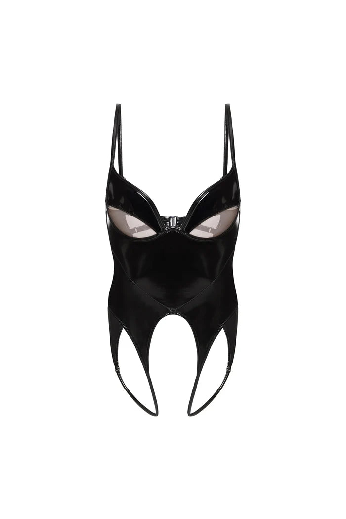 Blake Lacquer Crotchless Bodysuit
