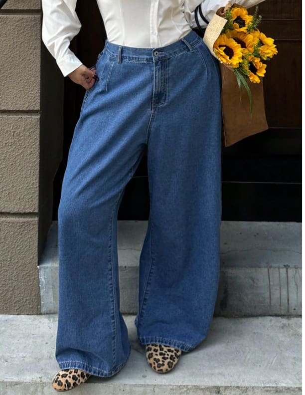 Blue Wide Leg Denim Jeans – SHEIN Fast Delivery in 5 Days