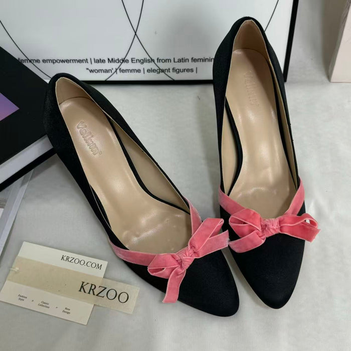 Bow-Knot Low-Cut High Heels