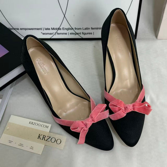 Bow-Knot Low-Cut High Heels