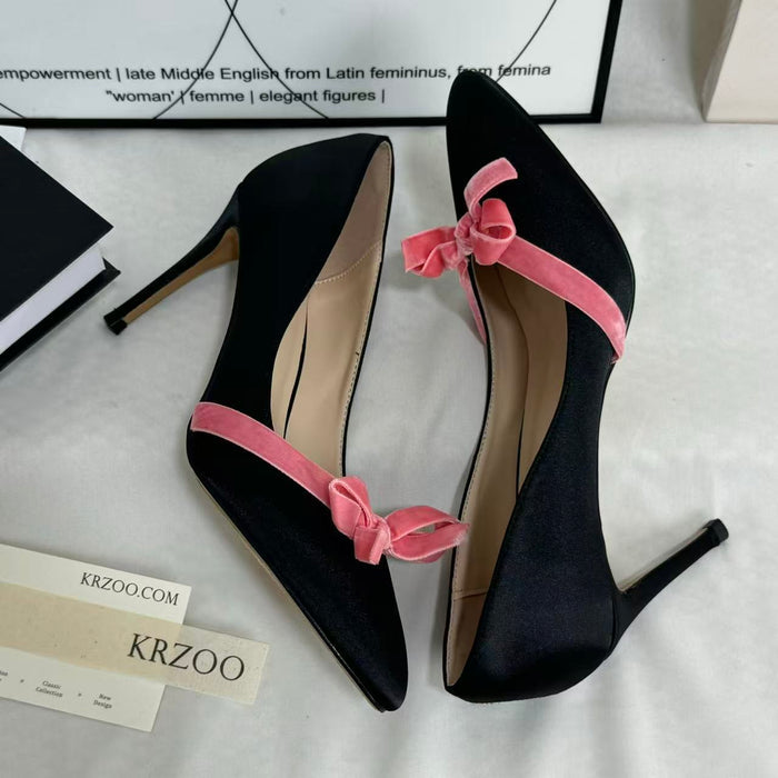 Bow-Knot Low-Cut High Heels