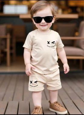 Boys Beige Printed T-Shirt and Shorts Set – SHEIN Fast Delivery in 5 Days