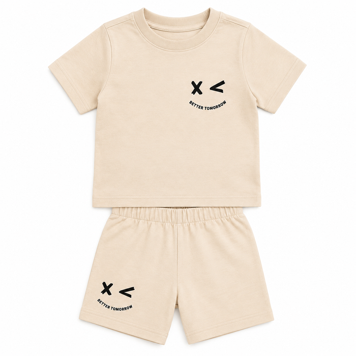 Boys Beige Printed T-Shirt and Shorts Set – SHEIN Fast Delivery in 5 Days