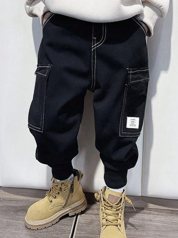 Boys Black Cargo Jogger Pants – SHEIN Fast Delivery in 5 Days