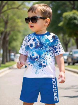Boys Blue Soccer T-Shirt and Shorts Set – SHEIN Fast Delivery in 5 Days