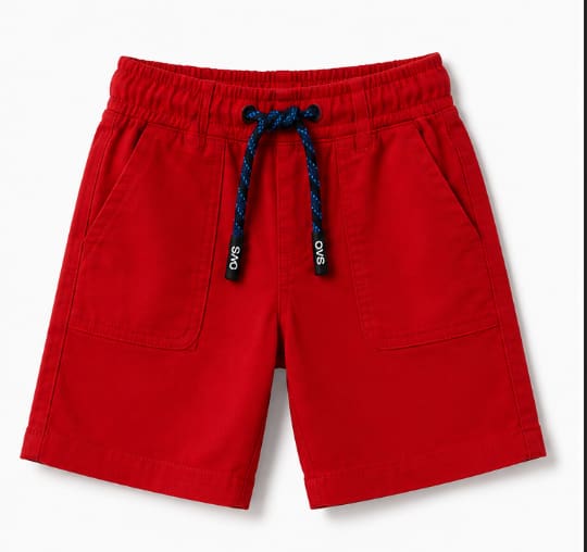 Boys Red Drawstring Shorts – Casual Cotton Blend Summer Shorts
