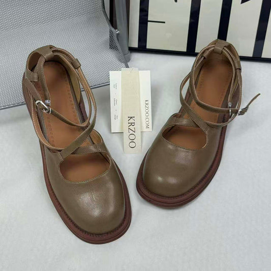Breathable round-toed flat Roman shoes