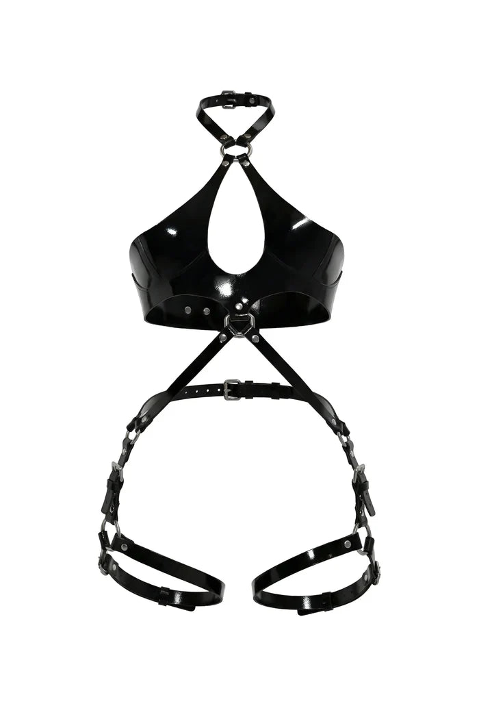 Bridget Lacquer Leather Fullbody in Black