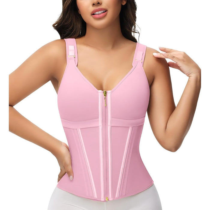 Built-in Bra Tummy Control Shapewear â€?Adjustable Strap Sports Waist Trainer
