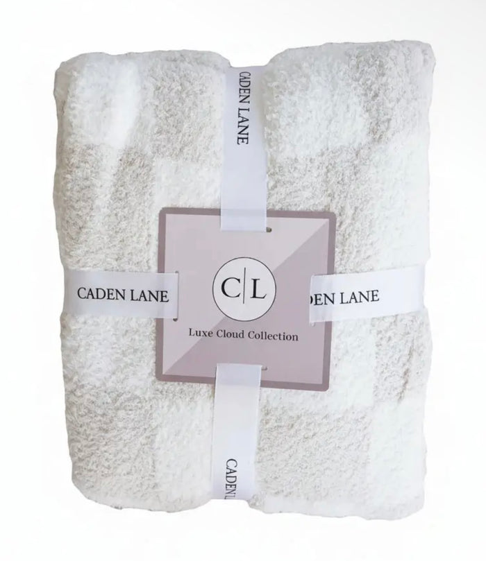 Caden Lane Luxe Throw Blanket 48x42 - Toffee Check